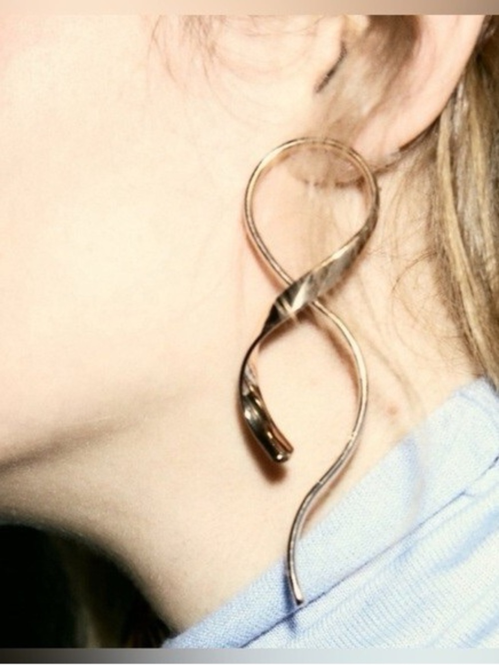 Zara Gold-Tone Irregular Twisted Infinity Drop Earrings